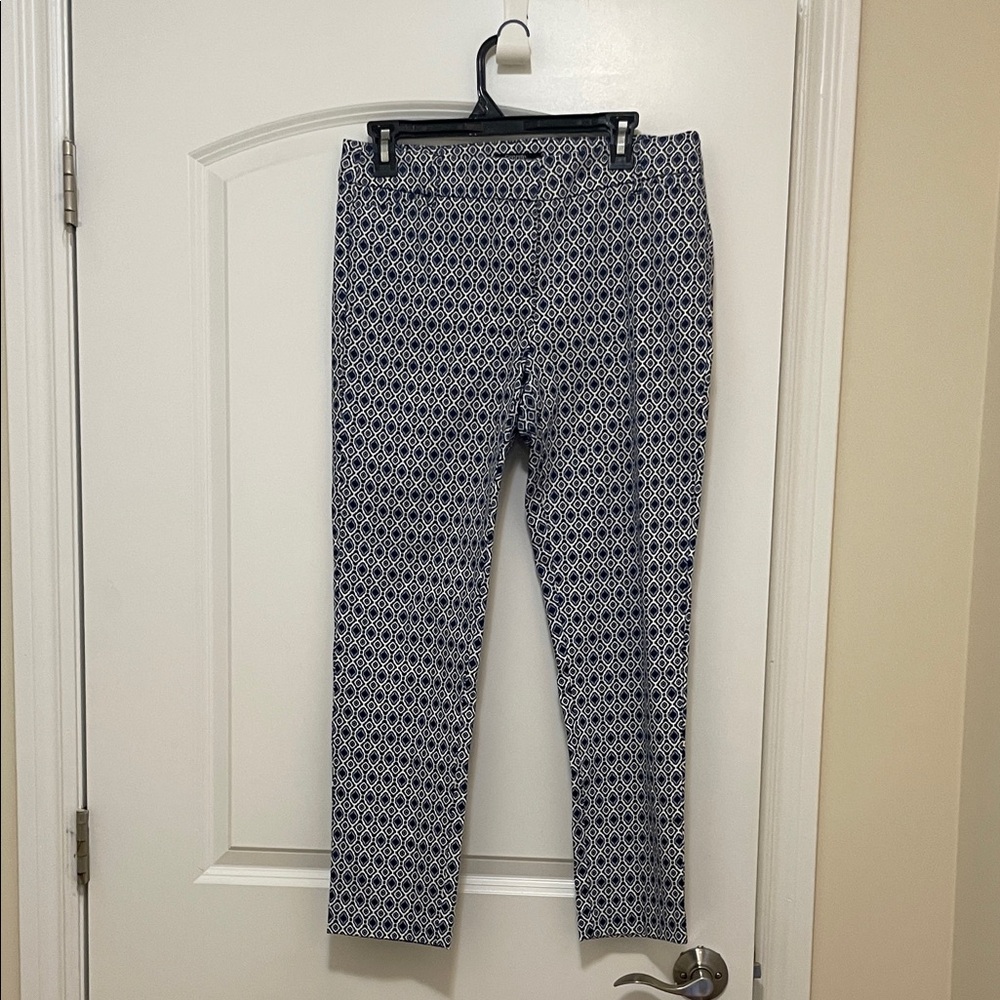 George Navy and White Geometric Print Chinos